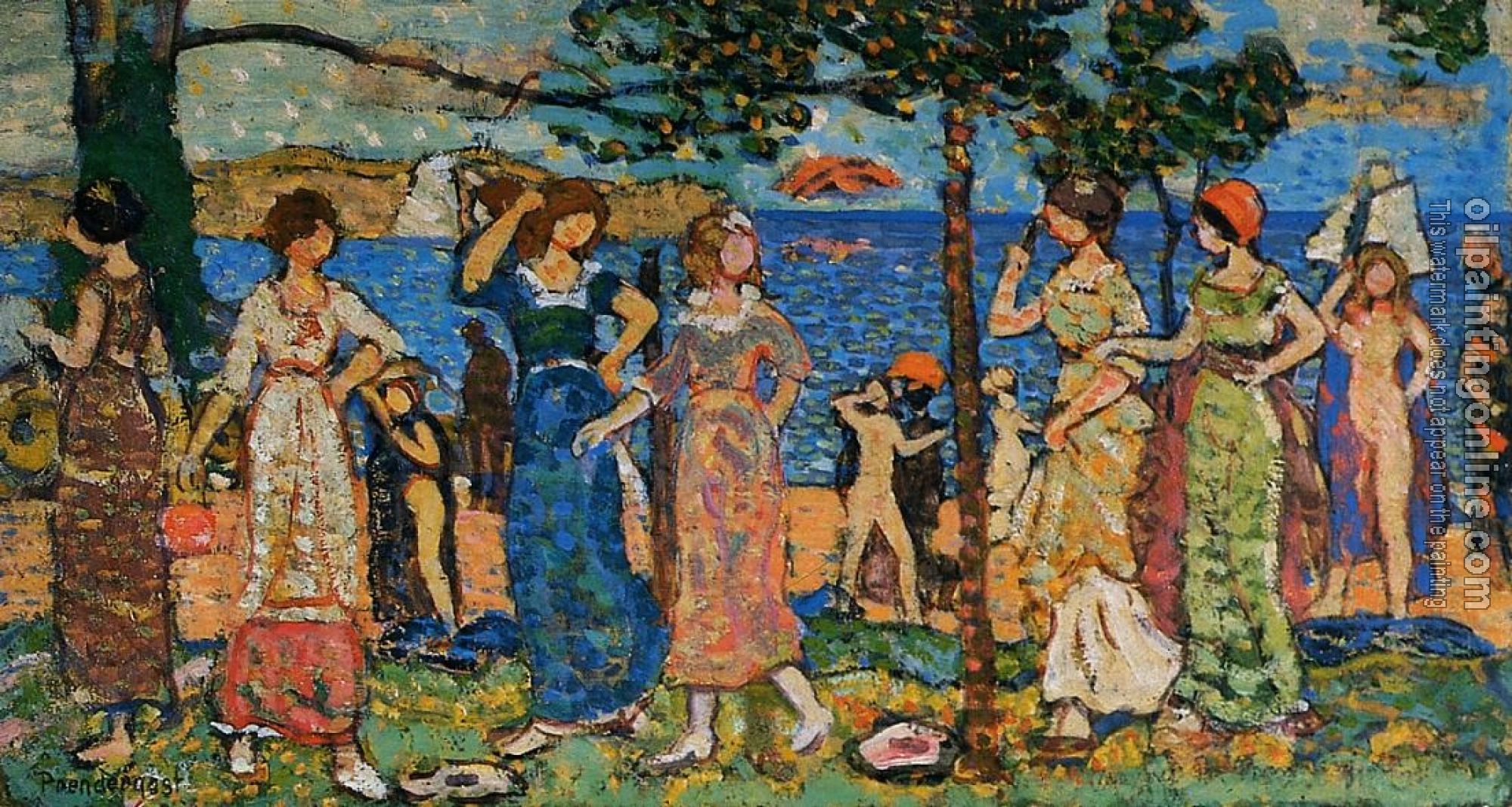 Prendergast, Maurice Brazil - Women at the Seashore